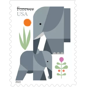Forever Stamps 2022 Elephants – Nature Series, First-Class Postage