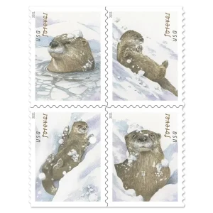 Forever Stamps 2021 Otters in Snow – Nature, First-Class Postage