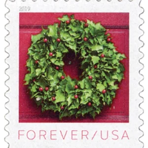 Forever Stamps 2019 Holiday Wreaths – Christmas, First-Class Postage